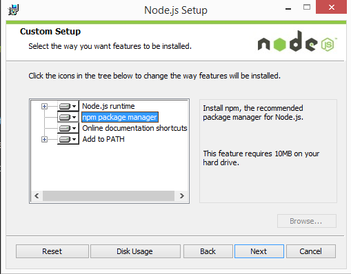 windows update node js